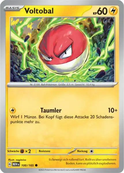 Voltobal 100/165 – Pokémon 151 Karte