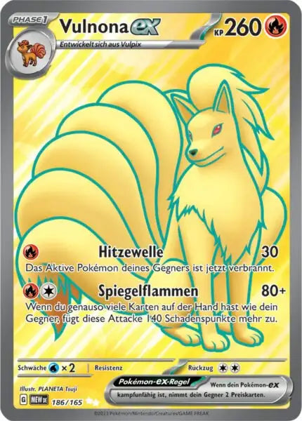 Vulnona ex 186/165 – Pokémon 151 Karte