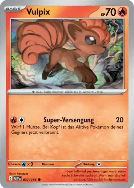 Vulpix 037/165 – Pokémon 151 Karte