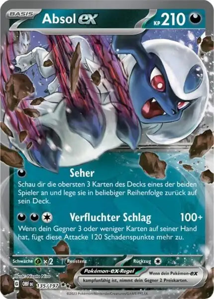 Absol ex 135/197 – Pokémon Obsidianflammen Karte