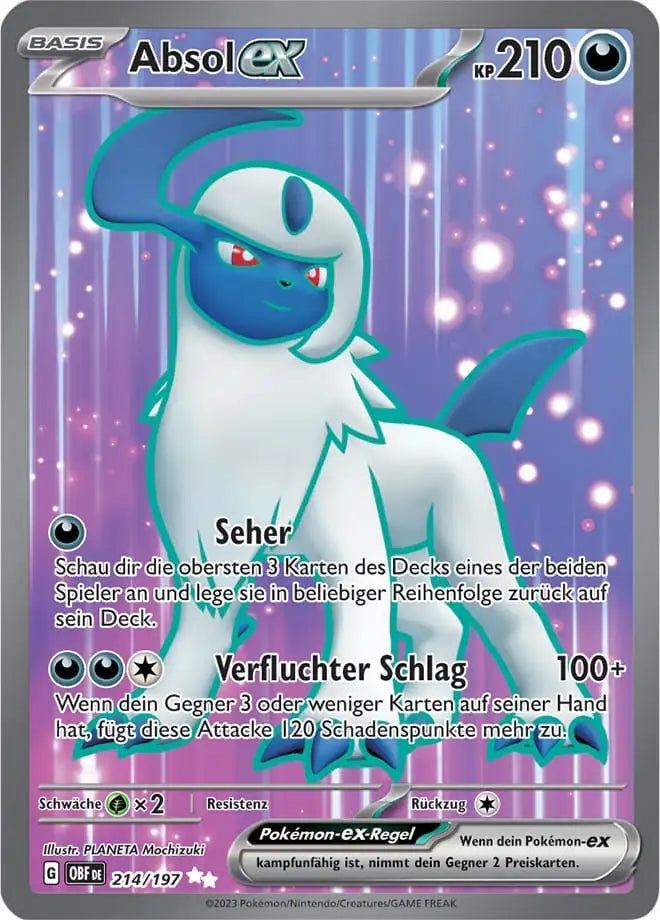 Absol ex 214/197 – Pokémon Obsidianflammen Karte