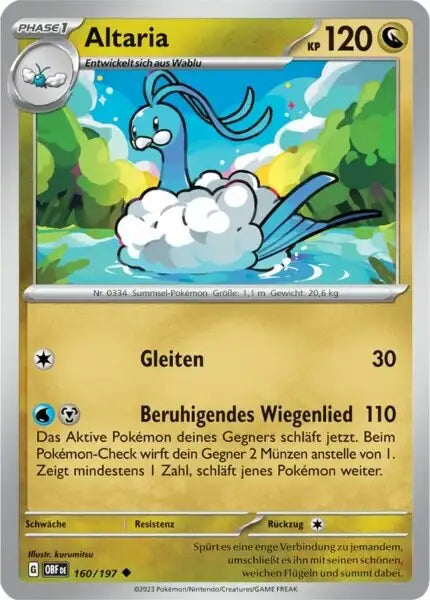 Altaria 160/197 – Pokémon Obsidianflammen Karte