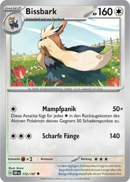 Bissbark 172/197 – Pokémon Obsidianflammen Karte
