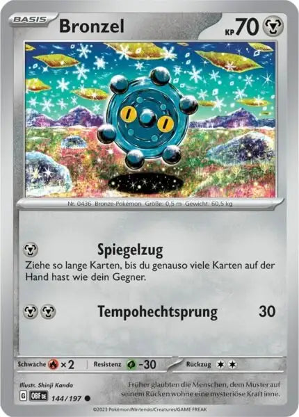 Bronzel 144/197 – Pokémon Obsidianflammen Karte
