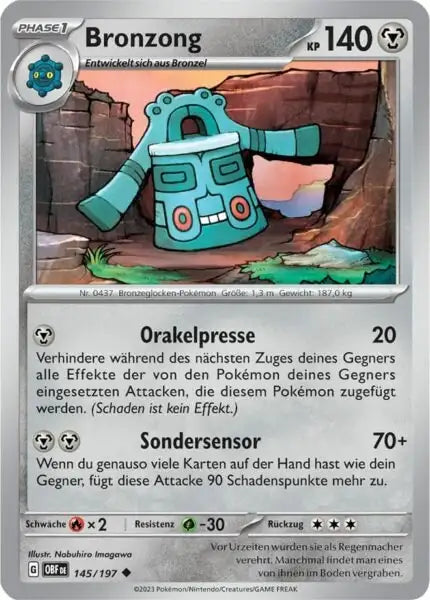 Bronzong 145/197 – Pokémon Obsidianflammen Karte