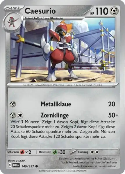 Caesurio 149/197 – Pokémon Obsidianflammen Karte