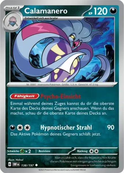 Calamanero 138/197 – Pokémon Obsidianflammen Karte