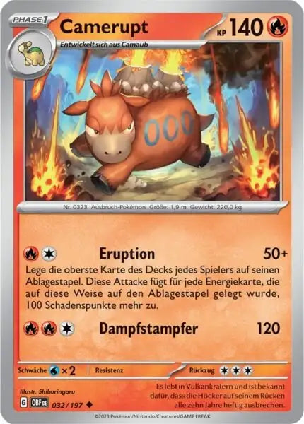 Camerupt 032/197 – Pokémon Obsidianflammen Karte