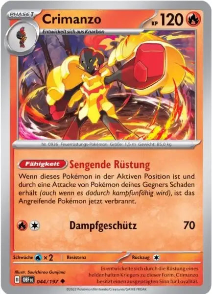 Crimanzo 044/197 – Pokémon Obsidianflammen Karte