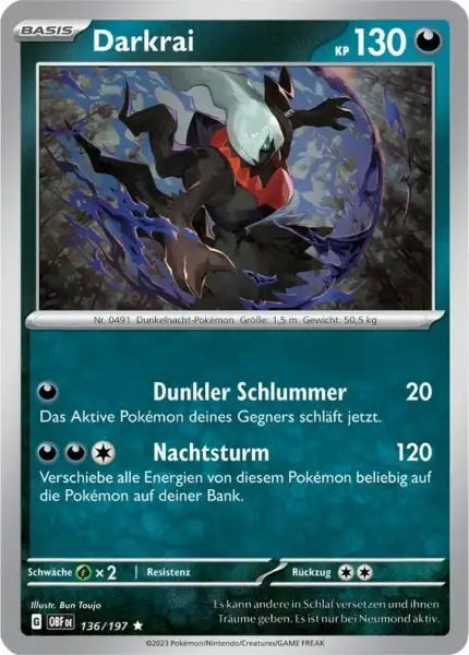 Darkrai 136/197 – Pokémon Obsidianflammen Karte