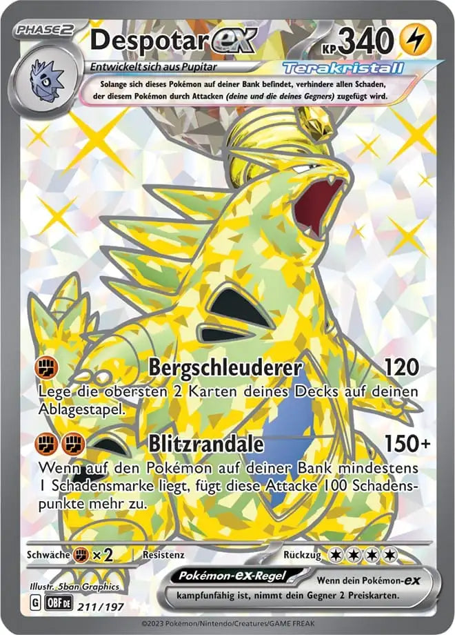Despotar ex 211/197 – Pokémon Obsidianflammen Karte