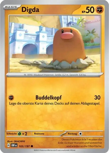 Digda 103/197 – Pokémon Obsidianflammen Karte