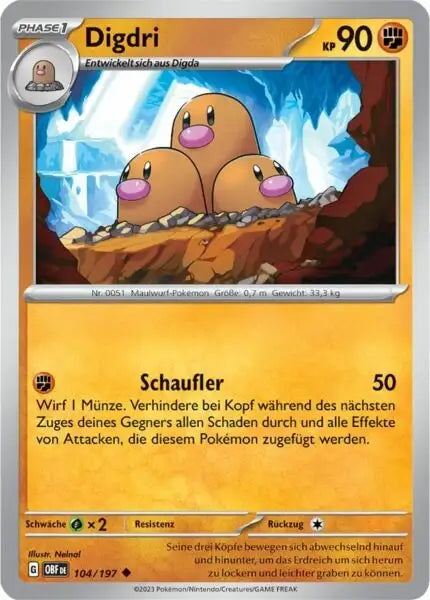 Digdri 104/197 – Pokémon Obsidianflammen Karte