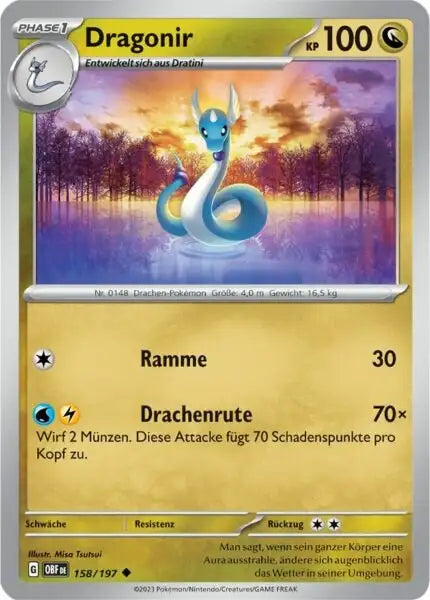 Dragonir 158/197 – Pokémon Obsidianflammen Karte