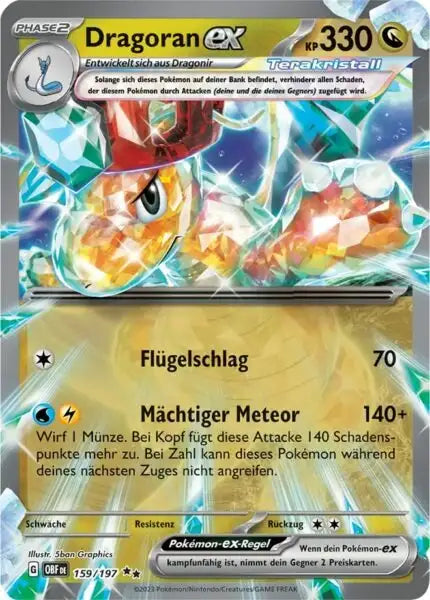 Dragoran ex 159/197 – Pokémon Obsidianflammen Karte