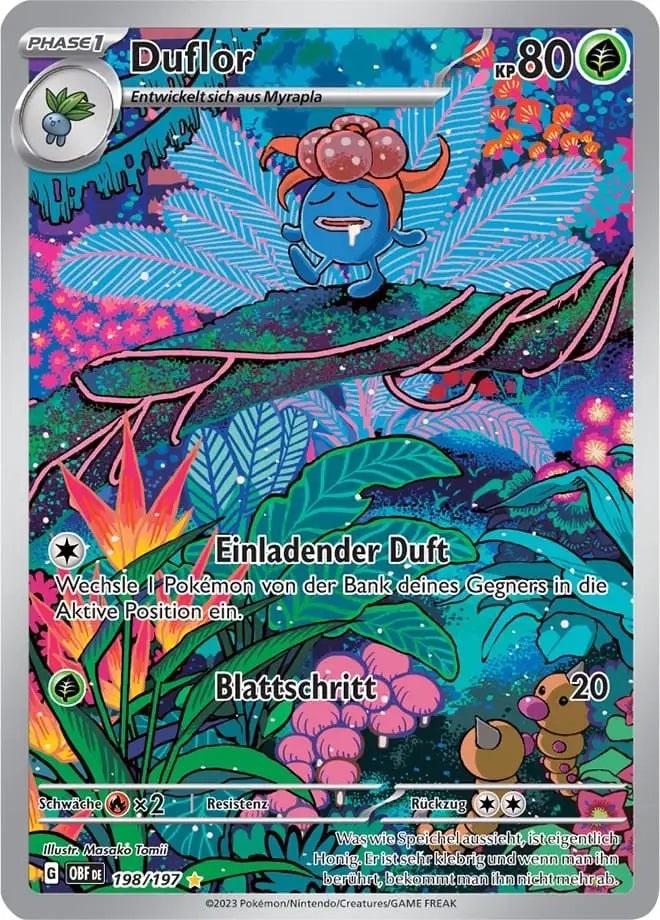Duflor 198/197 – Pokémon Obsidianflammen Karte