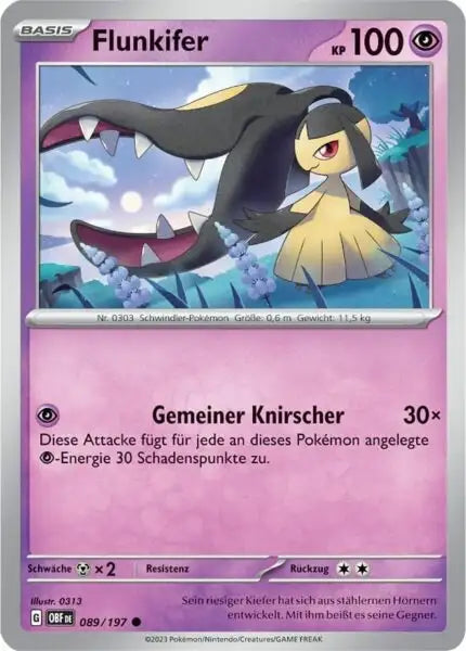 Flunkifer 089/197 – Pokémon Obsidianflammen Karte
