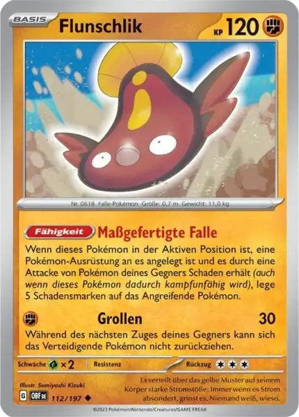 Flunschlik 112/197 – Pokémon Obsidianflammen Karte