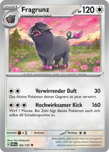 Fragrunz 183/197 – Pokémon Obsidianflammen Karte