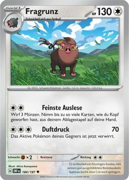 Fragrunz 184/197 – Pokémon Obsidianflammen Karte