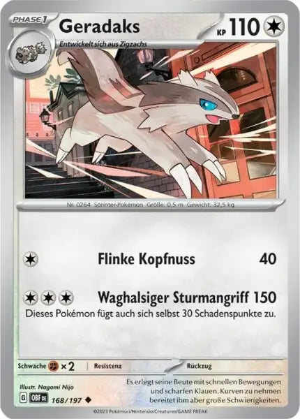 Geradaks 168/197 – Pokémon Obsidianflammen Karte