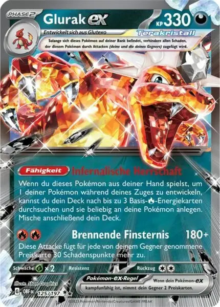 Glurak ex 125/197 – Pokémon Obsidianflammen Karte