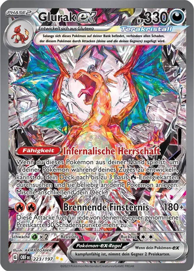 Glurak ex 223/197 – Pokémon Obsidianflammen Karte