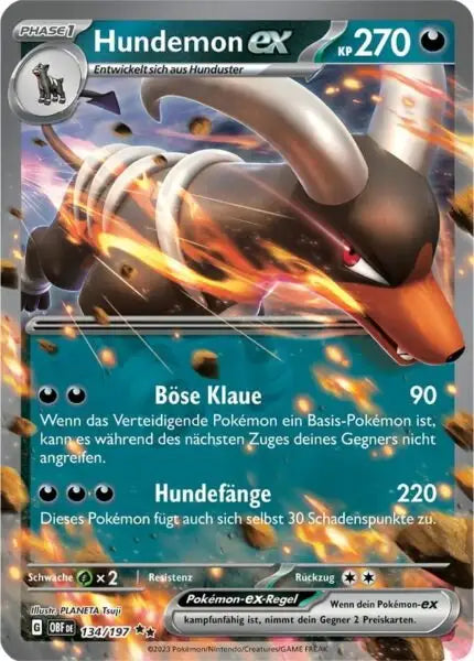 Hundemon ex 134/197 – Pokémon Obsidianflammen Karte