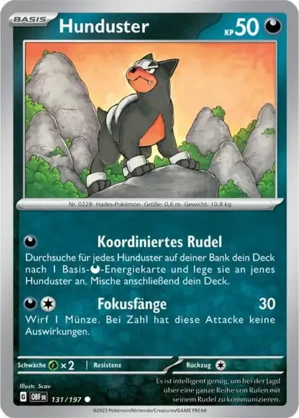 Hunduster 131/197 – Pokémon Obsidianflammen Karte