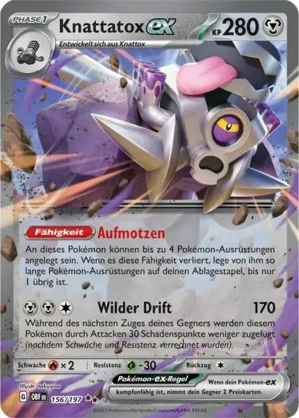 Knattatox ex 156/197 – Pokémon Obsidianflammen Karte