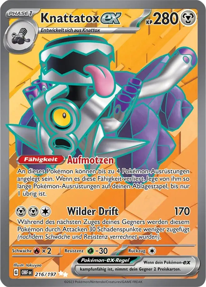 Knattatox ex 216/197 – Pokémon Obsidianflammen Karte