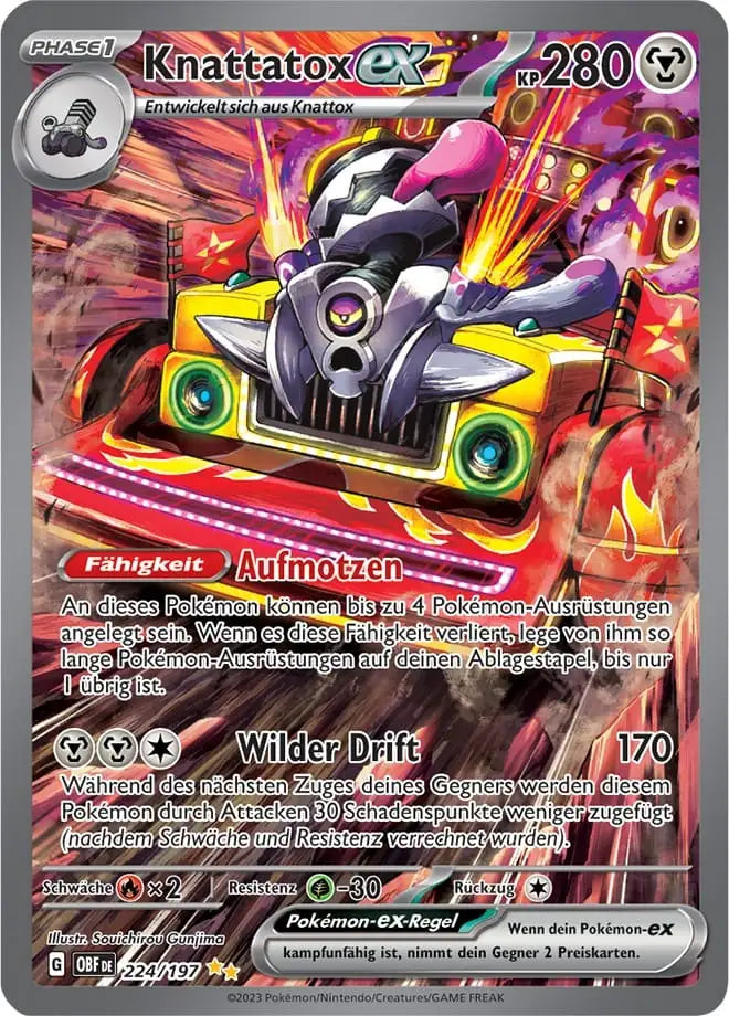 Knattatox ex 224/197 – Pokémon Obsidianflammen Karte