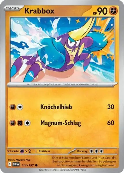 Krabbox 114/197 – Pokémon Obsidianflammen Karte