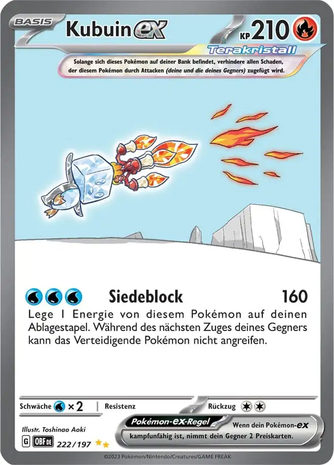 Kubuin ex 222/197 – Pokémon Obsidianflammen Karte