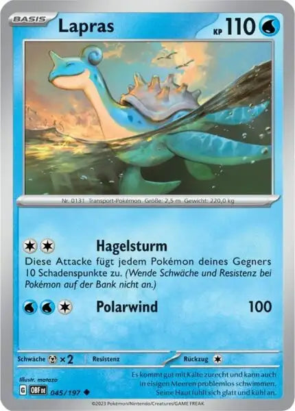 Lapras 045/197 – Pokémon Obsidianflammen Karte
