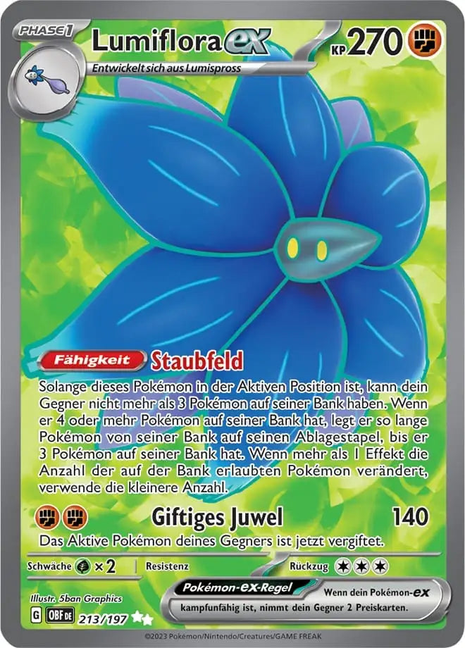 Lumiflora ex 213/197 – Pokémon Obsidianflammen Karte
