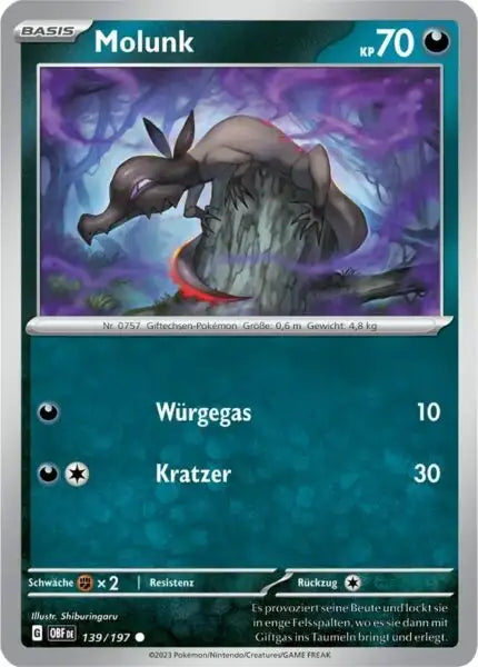Molunk 139/197 – Pokémon Obsidianflammen Karte