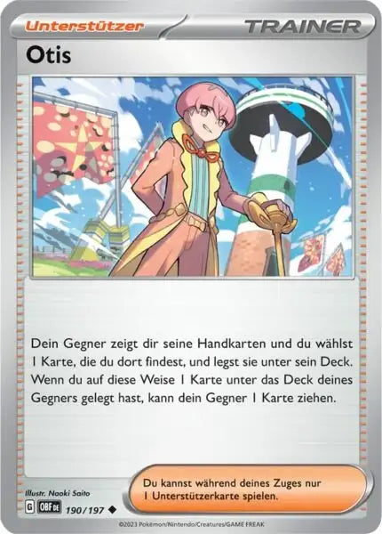 Otis 190/197 – Pokémon Obsidianflammen Karte