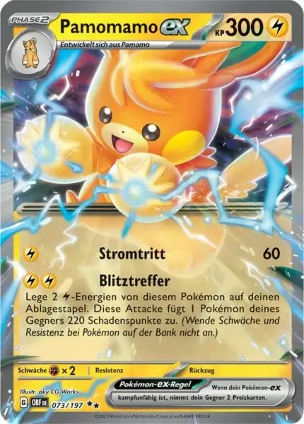 Pamomamo ex 073/197 – Pokémon Obsidianflammen Karte