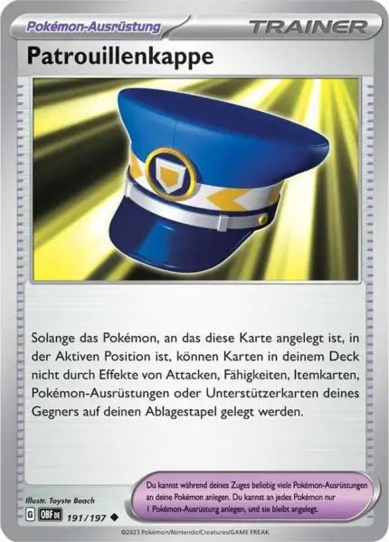 Patrouillenkappe 191/197 – Pokémon Obsidianflammen Karte