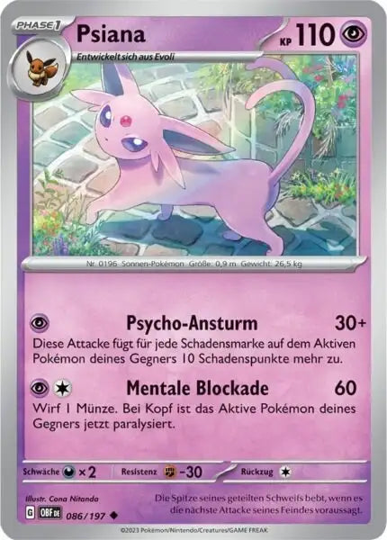 Psiana 086/197 – Pokémon Obsidianflammen Karte