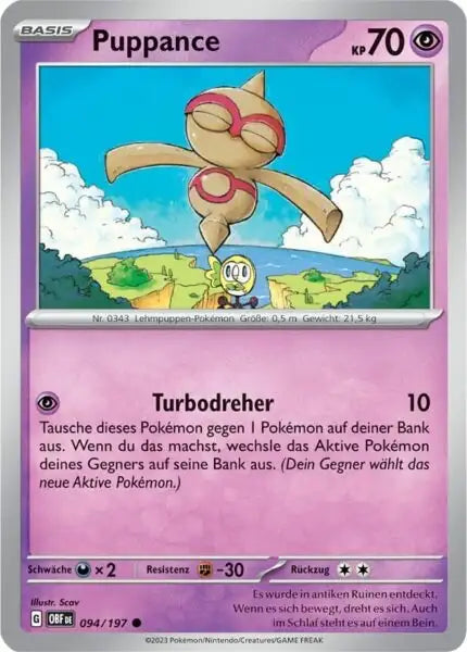 Puppance 094/197 – Pokémon Obsidianflammen Karte