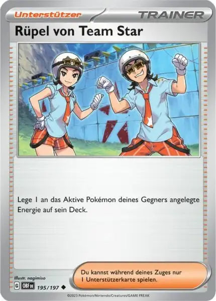 Ruepel vom Team Star 195/197 – Pokémon Obsidianflammen Karte