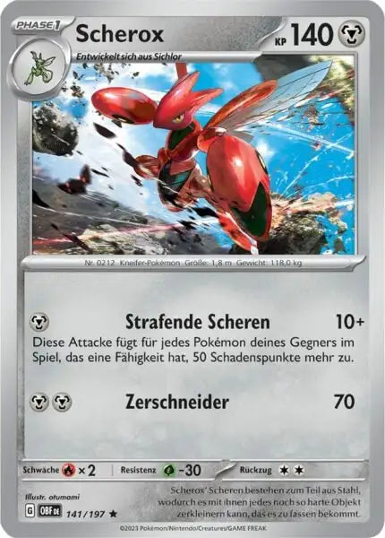 Scherox 141/197 – Pokémon Obsidianflammen Karte