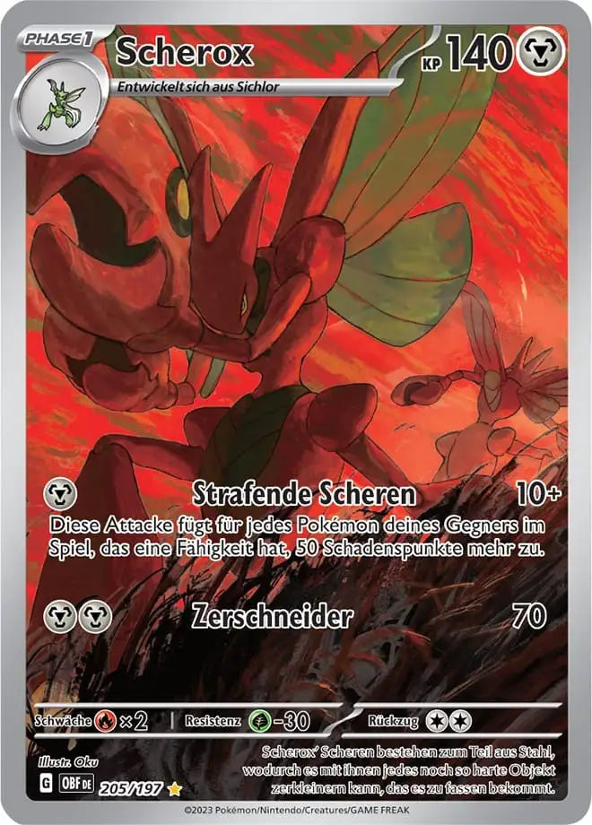 scherox 205/197 – Pokémon Obsidianflammen Karte