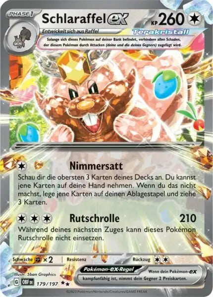 Schlaraffel ex 179/197 – Pokémon Obsidianflammen Karte