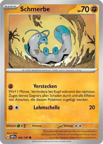 Schmerbe 108/197 – Pokémon Obsidianflammen Karte