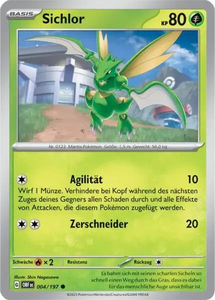 Sichlor 004/197 – Pokémon Obsidianflammen Karte