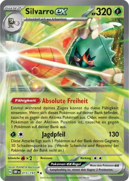 Silvarro ex 015/197 – Pokémon Obsidianflammen Karte