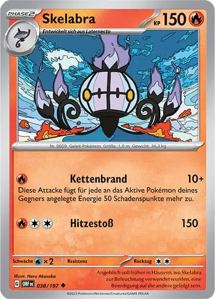 Skelabra 038/197 – Pokémon Obsidianflammen Karte